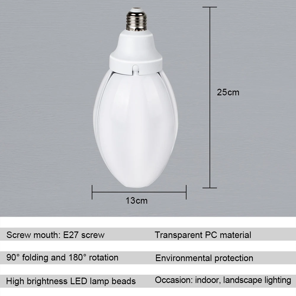 45 Вт Светодиодный светильник E27 лепесток лампы светодиодный светильник s складной гаражный светильник AC85-265V Регулируемый потолочный светильник ing для дома энергосберегающий светильник