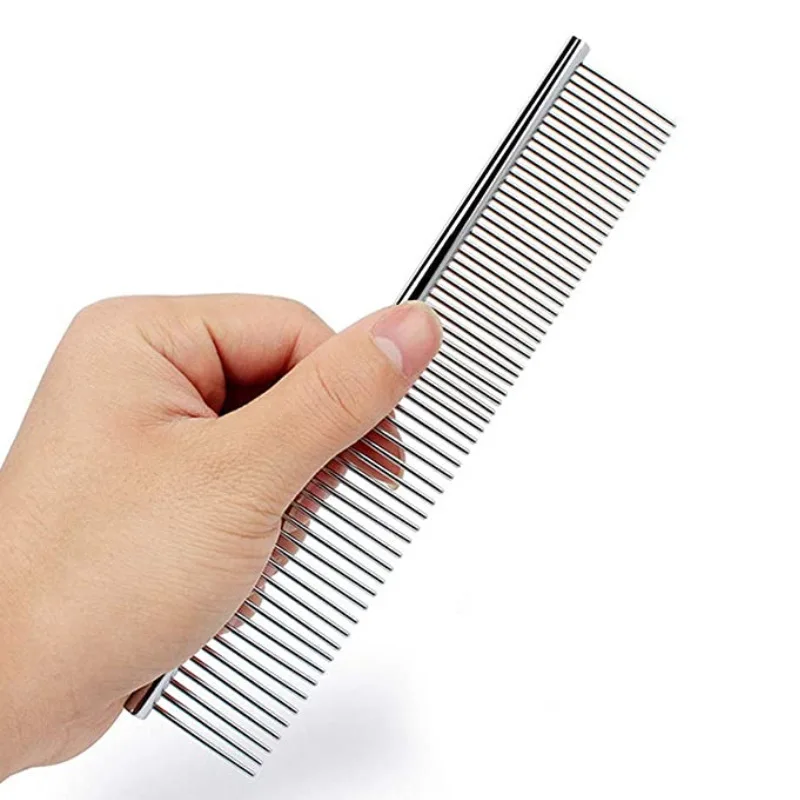 Pet Hair Removal Comb Stainless Steel Dual Use Cat Dog Grooming Comb