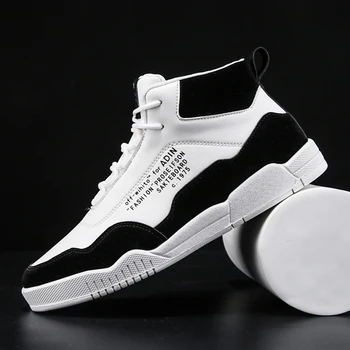 

Men's new fashion casual shoes high top sneakers autumn men's shoes men's non-slip canvas casual trend shoes lace-up flat shoes