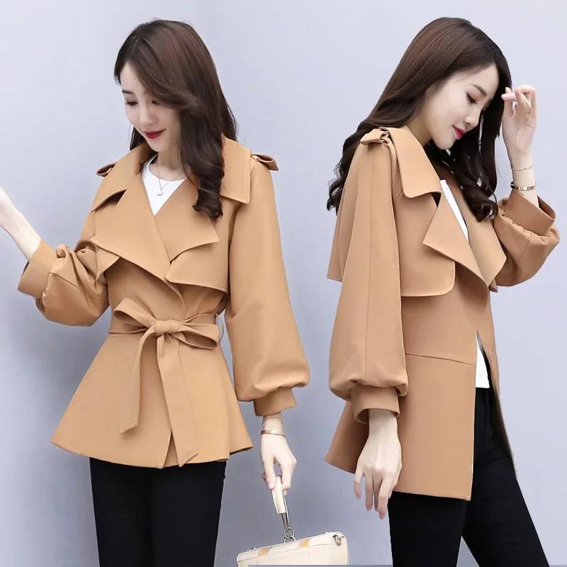 

Simple Cool Solid Color Trench Coat 2019 Spring Mid-length Ninth Sleeve Slimming Slim Fit Versatile Fashion