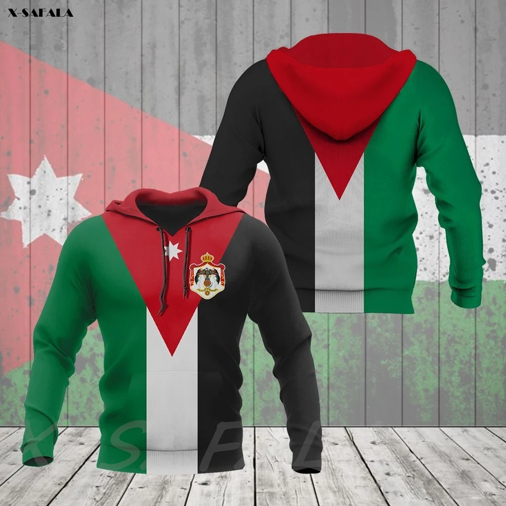 Africa Jordan Flag Country 3D Printed Man Female Zipper Zipper Felpa Con Cappuccio Pullover Felpa Con Cappuccio Jersey Tute