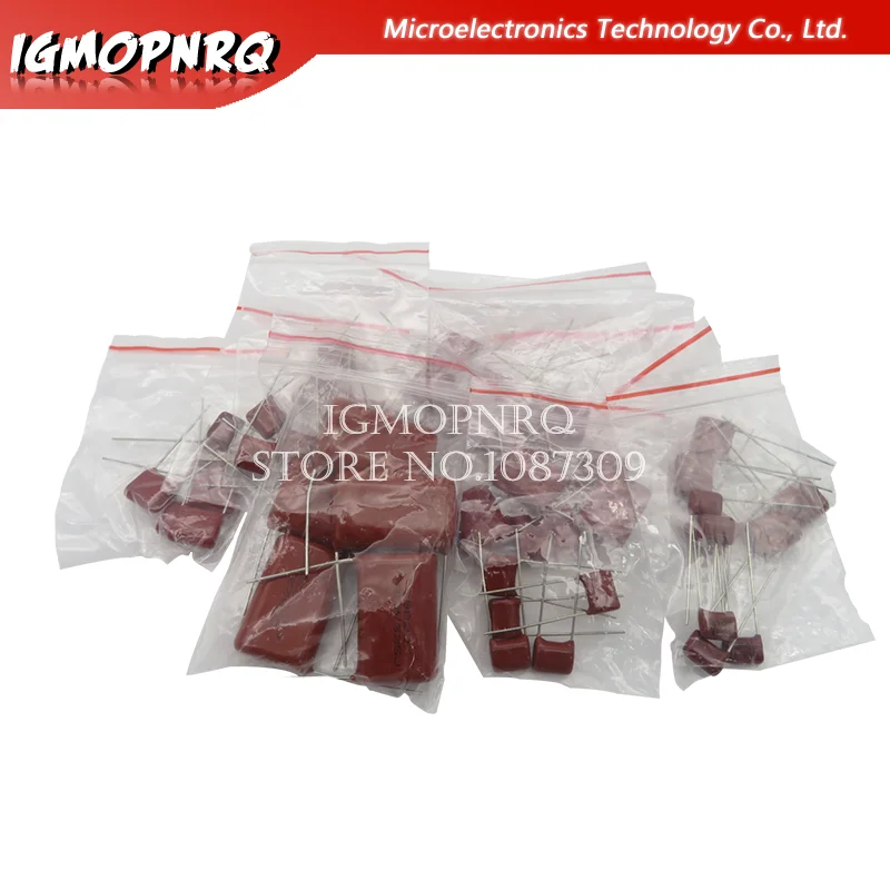 

KIT 50PC=10value*5PCS Metallized Polyester Film Capacitors CBB Assortment Kit 400V 10nF ~ 3.3UF