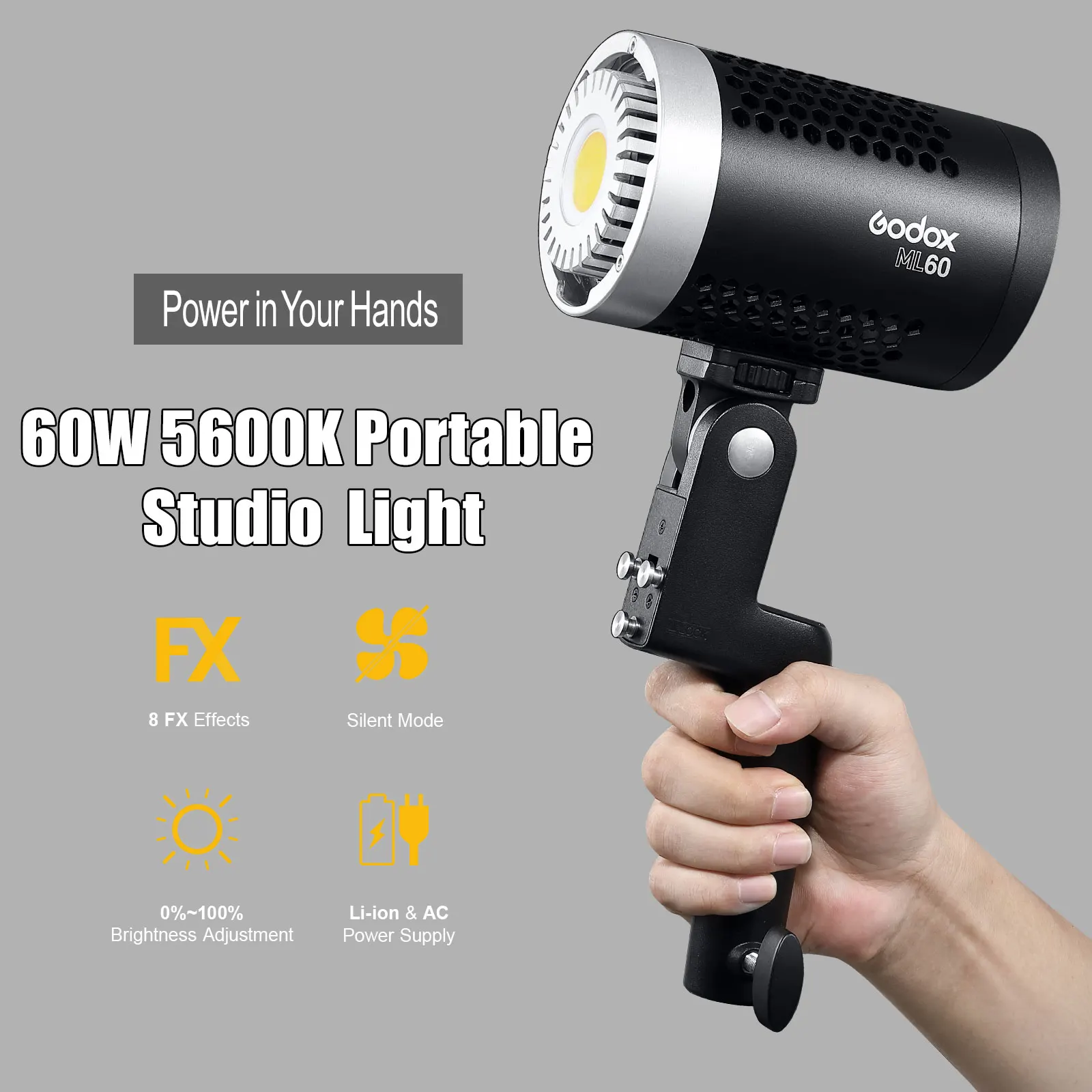 GODOX ML60 AD-S60S付き Amazon | Godox ML60Bi LEDビデオライト 60W 撮影補助光 手持ち