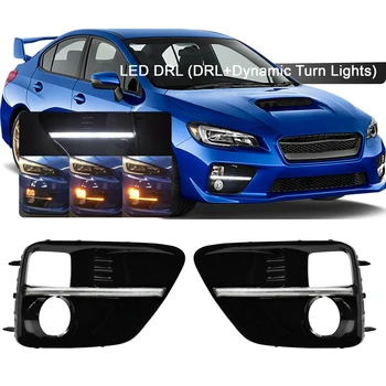 

for 2015-2017 Subaru WRX STI LED DRL Bumper Driving Turn Signal Light Daytime Running Light Fog Light Bezels/Cover