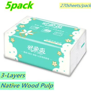 

5pack 3 layers Tissue Papers Native Wood Pulp TissueFace Paper Household Kitchen Comfortable Soft Toilet Paper