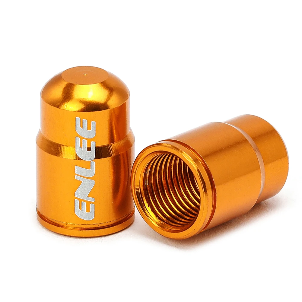 2pcs Aluminum Alloy Bike Valve Cap Bicycle Wheel Valve Cover Cap Gold