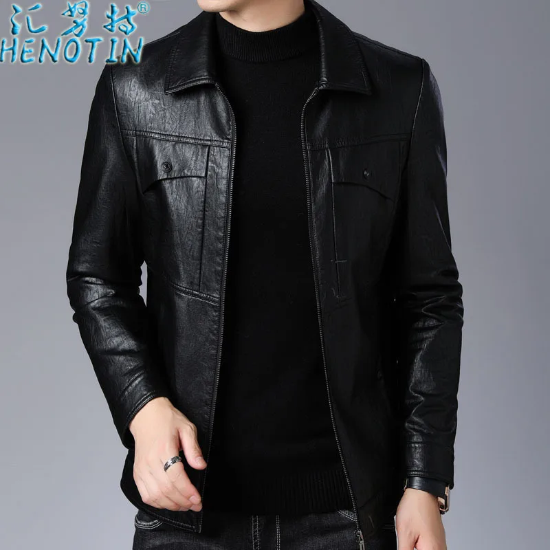 

Sink Knut Genuine Product New Style Fold-down Collar Leather Coat Coat Short PU Leather Jacket Men'S Wear Locomotive Handsome Ca