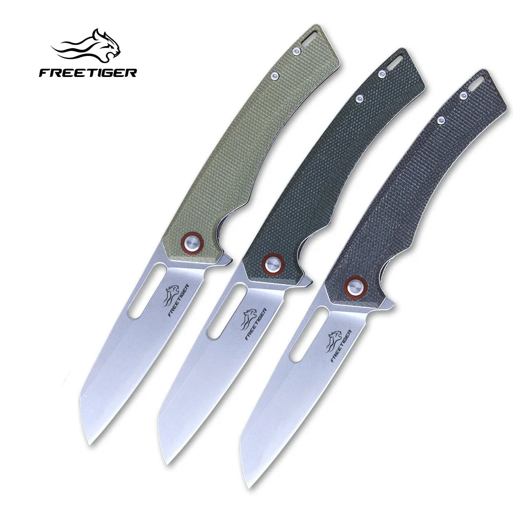 FREETIGER FT957 Flax Fiber Handle Folding Knife D2 Blade Outdoor Camping self-defence fishing hiking Pocket EDC tools | Инструменты