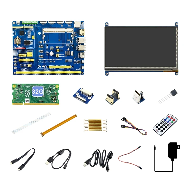  Waveshare for Raspberry Pi Compute Module 3+32GB Development Kit Type B CM3+ IO Board HDMI LCD DS18
