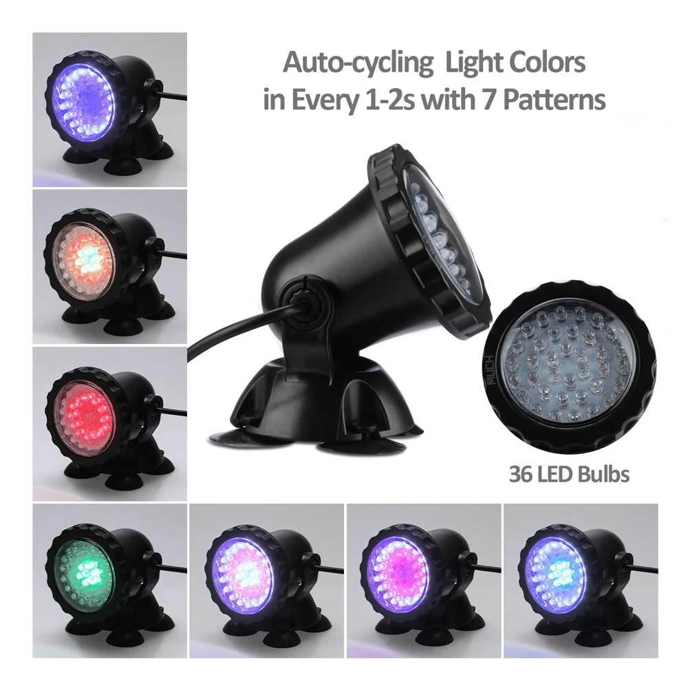 Conduziu a Lâmpada de Luz Ip68 à Prova Água Subaquática Spot Light Swiming Piscina Aquário Tanque Peixes Fontes Jardim Holofotes Dip68 12v Rgb 5 Lâmpada subaquática de led, à prova d'água