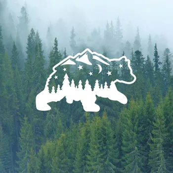 

Fashion Mountain Bear Stickers For Cars Vinyl Decal For Rearview Mirror Car Head Engine Cover Windows Decoration