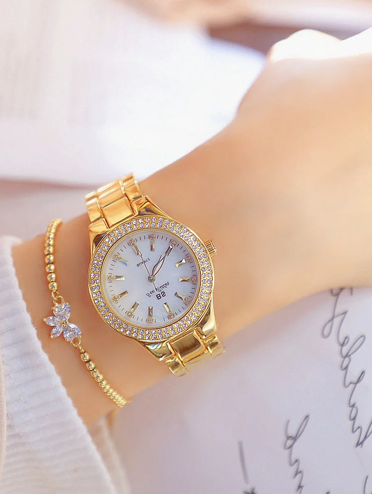 Moda de luxo mulheres relógios diamante senhoras