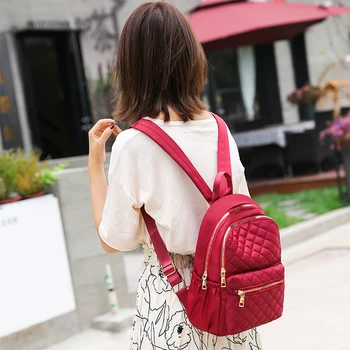 

Fashion Women Diamond Lattice Backpack PU Leather Shoulder Bag For Teenage Girls Fashion Retro Backpack lady Travel Bag
