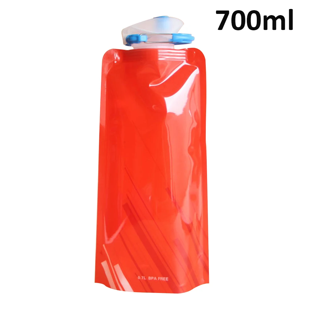 700 мл многоразовая портативная Спортивная дорожная портативная складная бутылка для воды чайник бутылка для воды для спорта на открытом воздухе - Цвет: 04