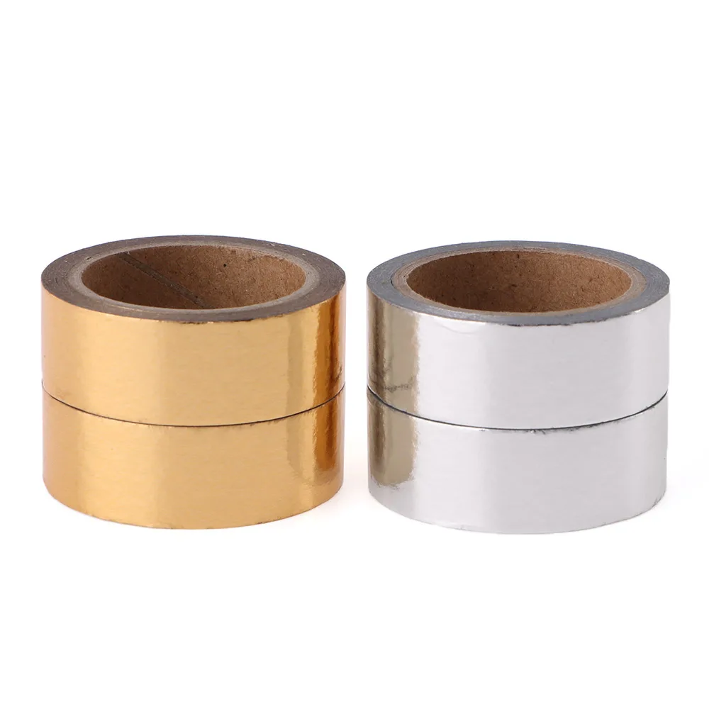 Washi Tape de estampado dorado y plateado, adhesivo para álbum de recortes, fiesta de Navidad, Kawaii, artes decorativas de papel, gran oferta, novedad