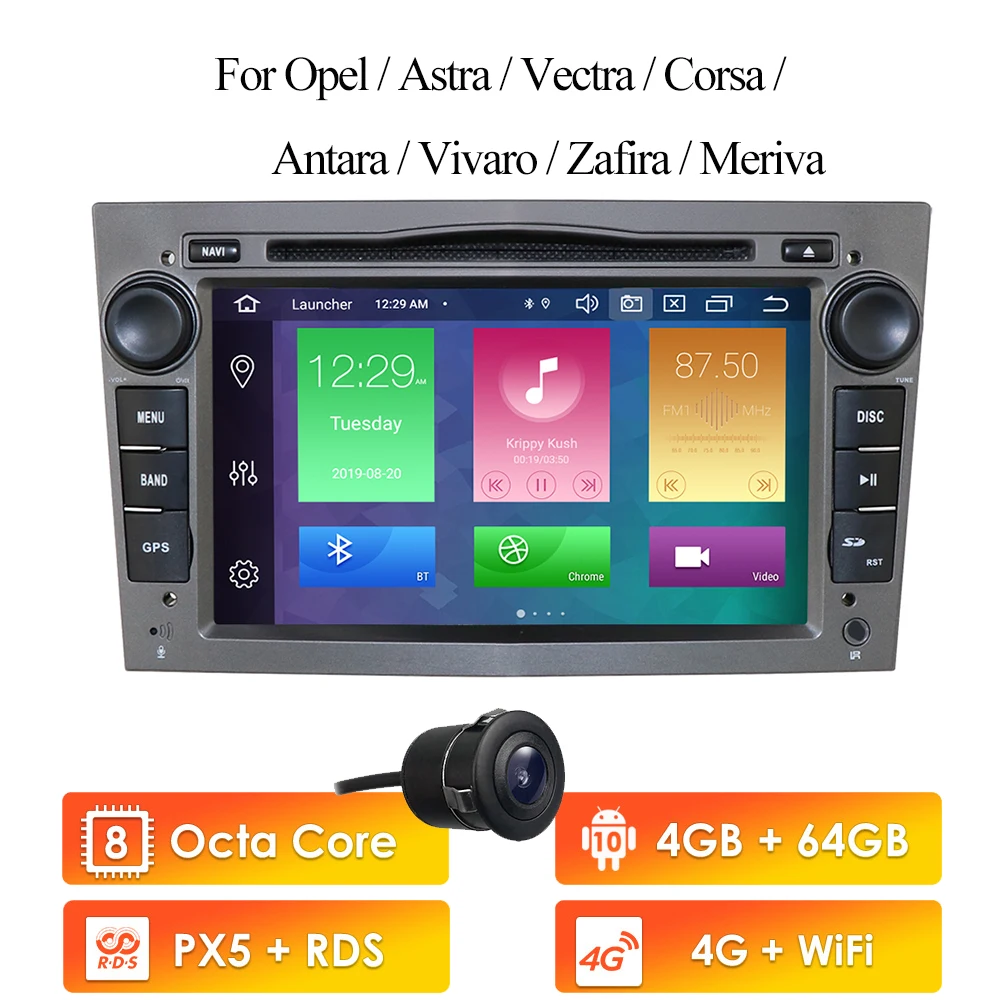 7inch 16G Rom 2Din Android10 Car Stereo for opel Vauxhall Holden Astra H Vectra Antara Zafira Corsa Vivaro Meriva Dvd Player | Автомобили