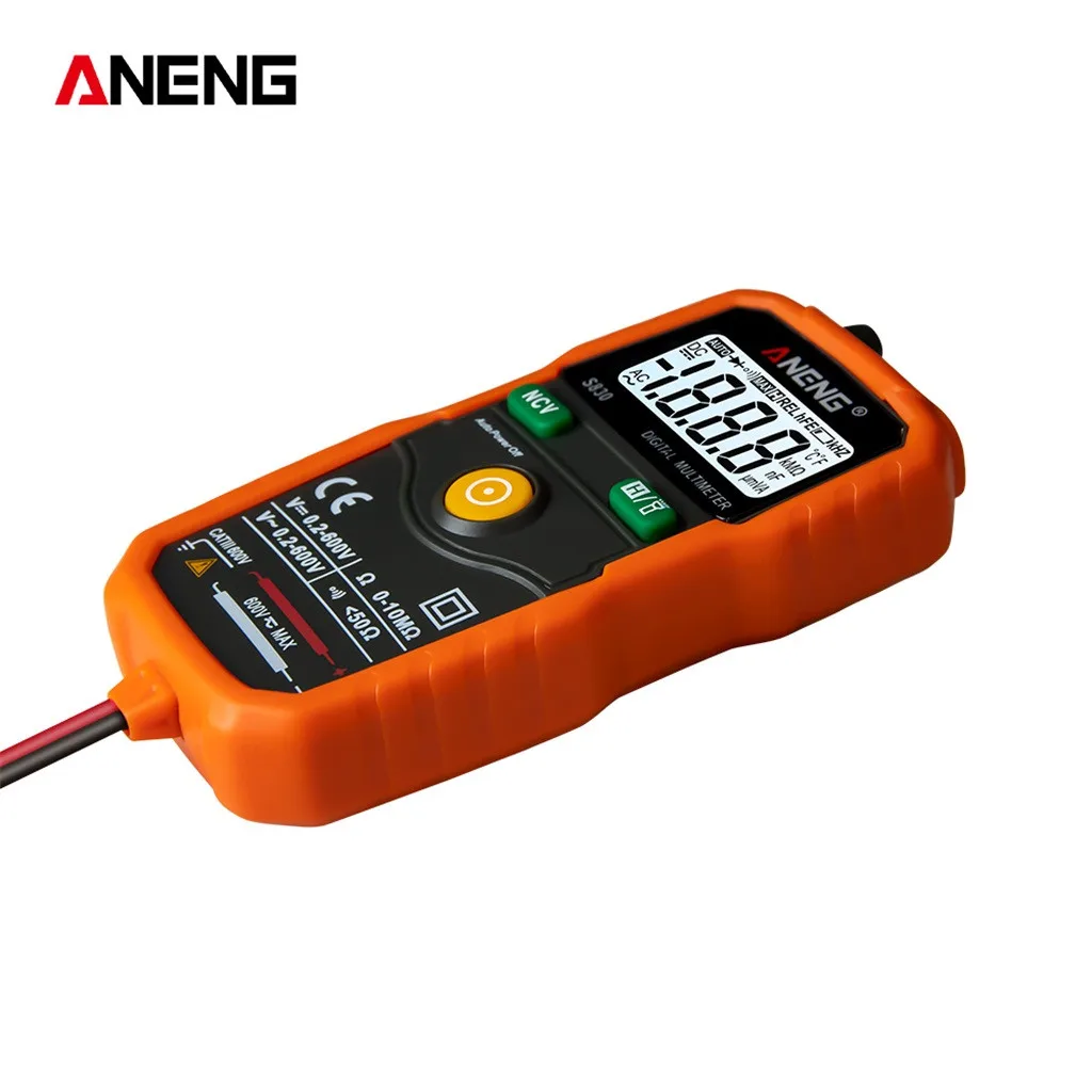 ANENG S830 True RMS цифровой мультиметр, умный мультиметр, измерительный измеритель напряжения постоянного/переменного тока, тестер сопротивления с ЖК-дисплеем