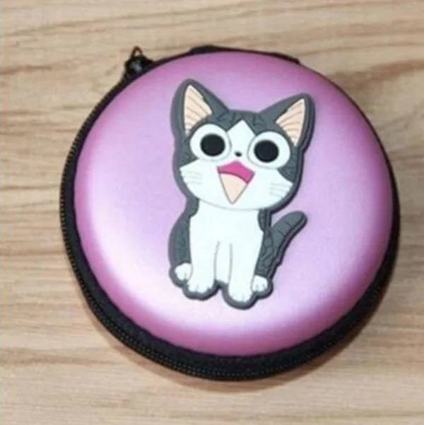 Новинка 1 шт. круглый мультяшный нейлоновый чехол для наушников Macaron, Жесткий Чехол для хранения наушников с карманом, сумка для переноски на молнии - Цвет: B