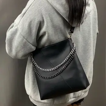 

Fashion new women bag tote chain cross body OL messenger girl bag underarm women vintage shoulder bag shopping casual black y8g