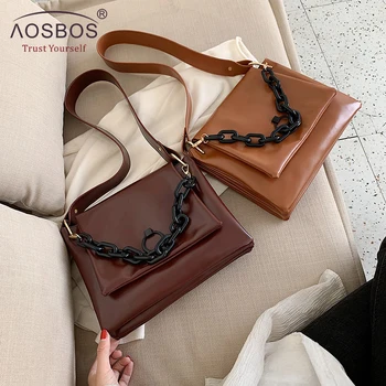 

Aosbos PU Leather Tote Bags for Women Larger Capacity Crossbody Bags Lady Shoulder Messenger Bag 2019 Travel Handbags for Female