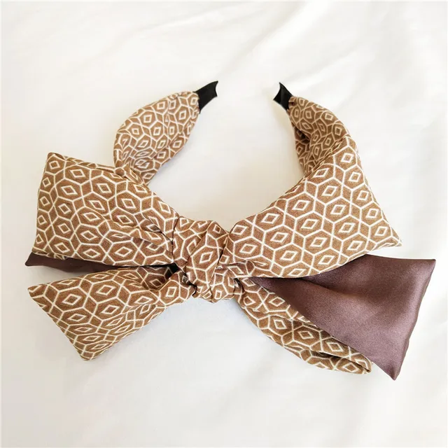 Floral Big Bow  Hairbands  For Women Korea Hair Accessories For Girls Hair Band Hair Bows  Hairband Headbands Brown