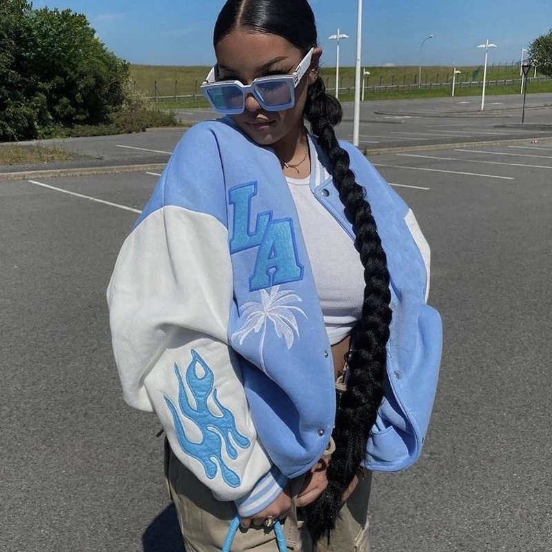 Street coat ladies and jacket couple tops college style coat ladies tops couple cardigan high quality retro baseball uniform 1