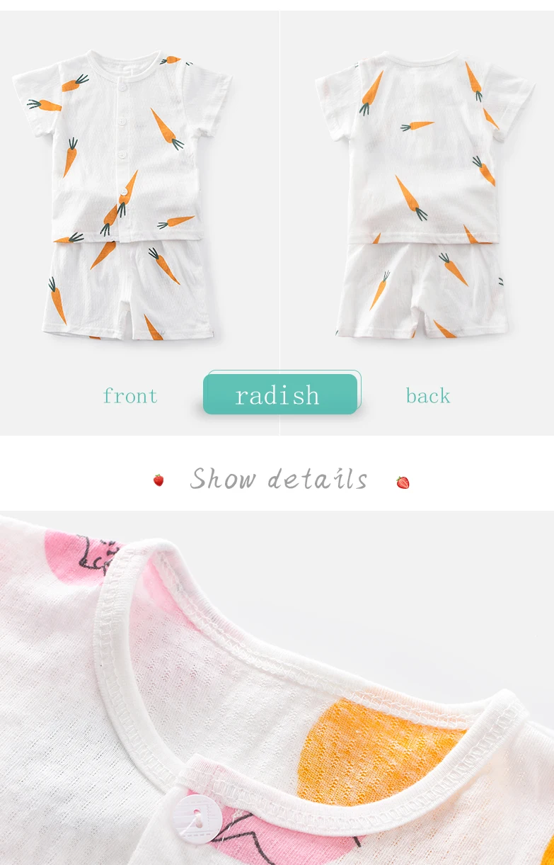 YIBEIERBABY/хлопковые летние легкие удобные дышащие пижамы для мальчиков и девочек от 1 до 3 лет домашняя одежда унисекс, vestido infantil