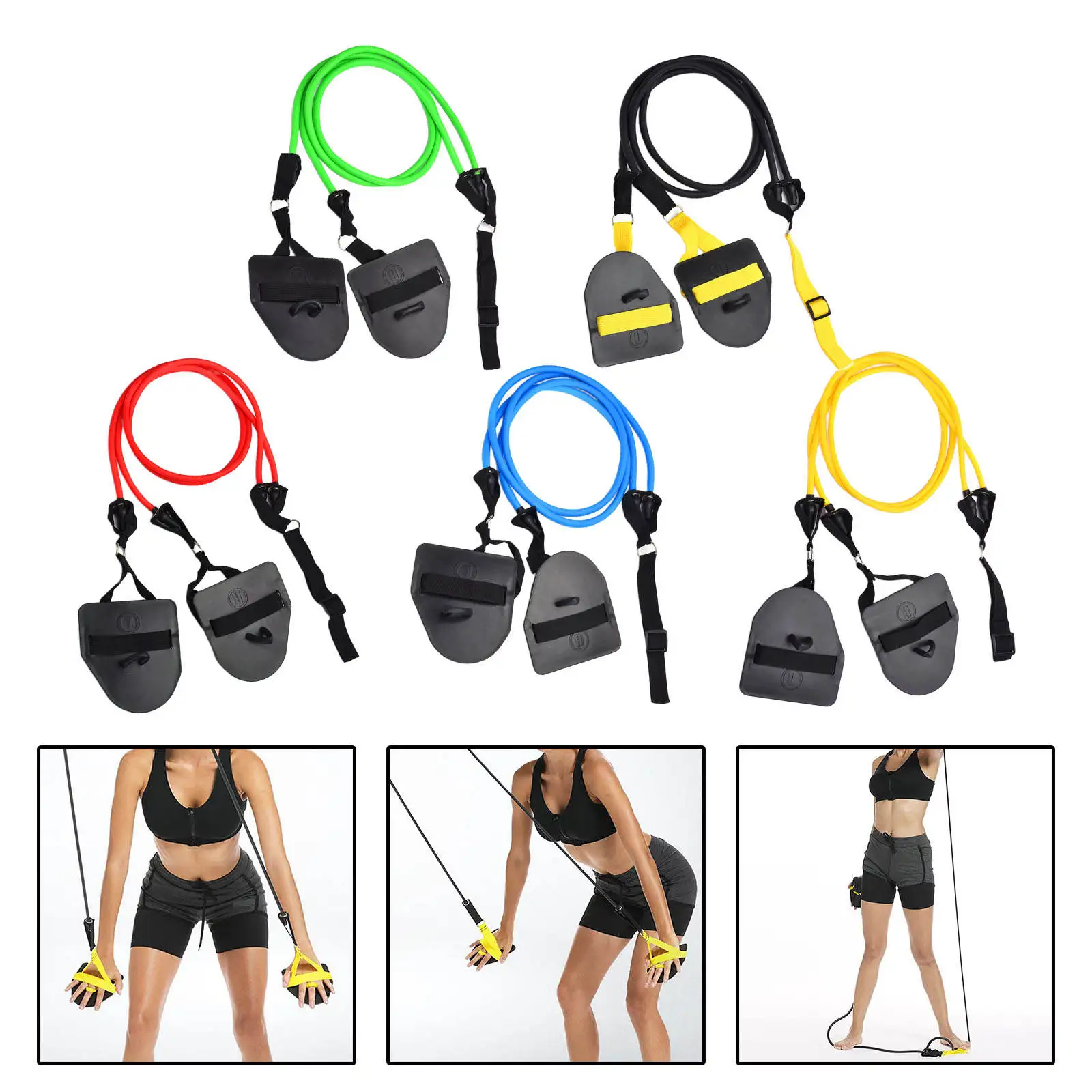 Arm Strength Trainer Resistance Bands Swimming Freestyle Exercise Paddle Workout Band | Спорт и развлечения