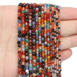 Natural Blue Sandstone Faceted Mineral Beads for DIY Jewelry and Gifts, 15'' Strand (Colorful agate)