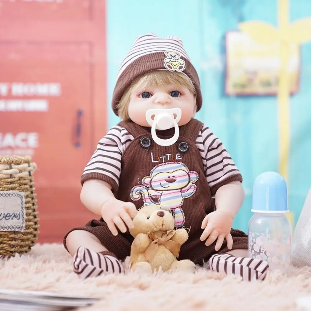 

NPK Lifelike Reborn Baby Dolls 48CM Babies Doll Full Vinyl Body So Truly Boy Model Doll For Toddler Bebe Kids Toy Gifts