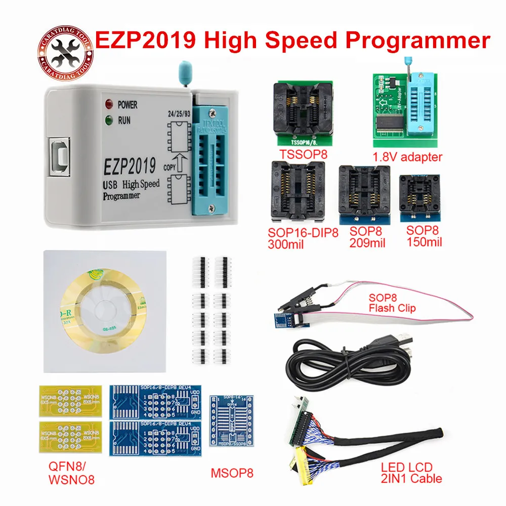 Высокоскоростной USB-программатор EZP2019 новейшая версия ezp 2019 + 12 адаптеров