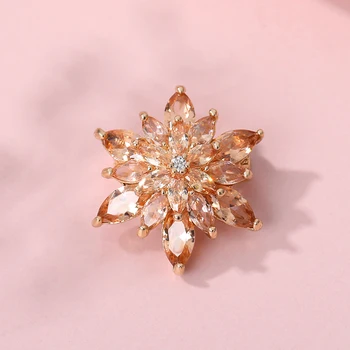 Crystal Flower Brooch