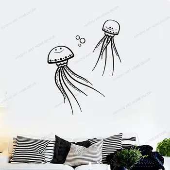 

Sea Ocean Anima Cute Jellyfish Decal Art Vinyl Wall Stickers DIY Self-sticking Nursery Wall Decor Murals Wallpaper CX491