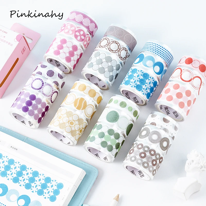 

Gradient dots label index paper stickers Basic geometry Bullet Journal Decoration Washi Tape DIY Scrapbooking Masking Tape