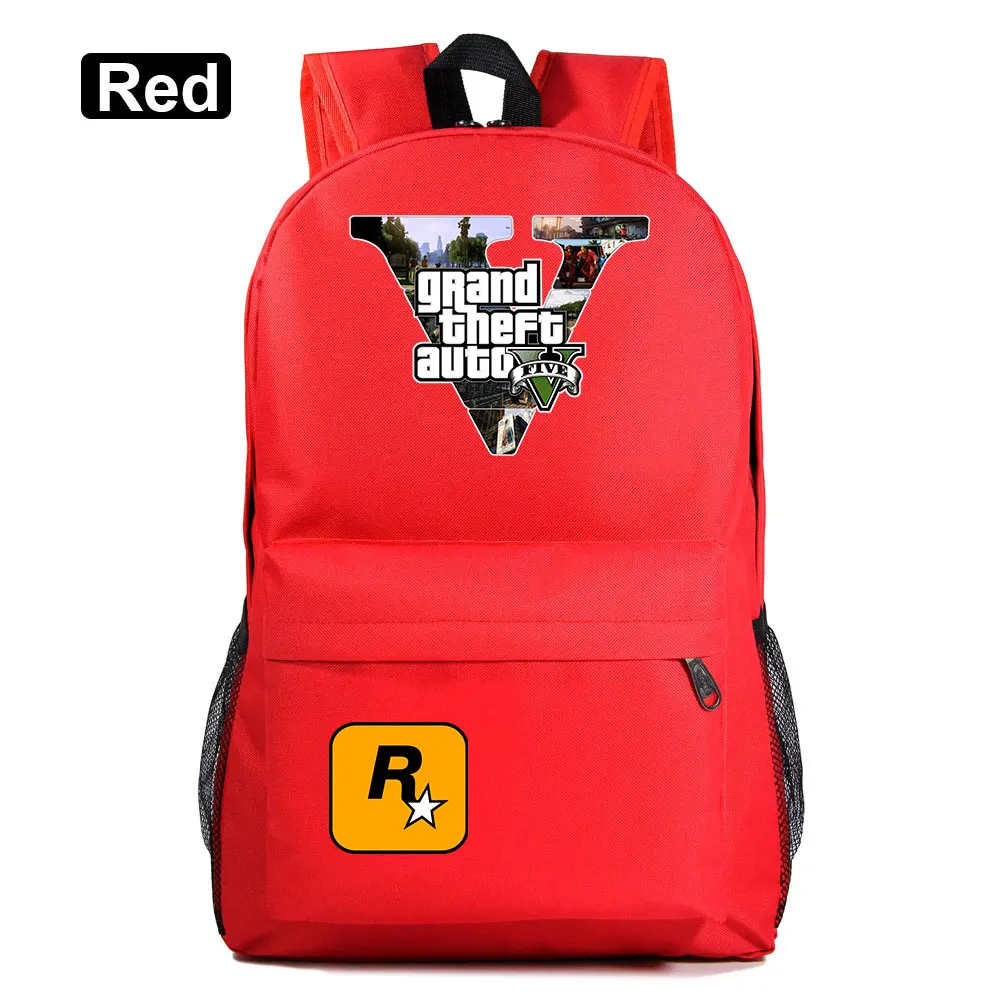 Подарочные игры с героями мультфильмов, GTA5, клетчатая школьная сумка ярких цветов для мальчиков и девочек, женский рюкзак, школьные сумки для подростков, холщовые мужские школьные рюкзаки - Цвет: A34-02