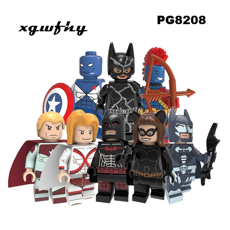 

NEW Single pin Building Blocks Super Heroes Batman Greta Hayes Victory Captain Consul Red Fox Superman Figures Toys For Children