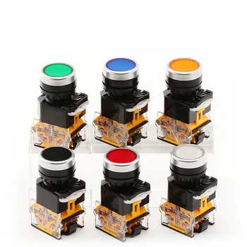 

LA38 Momentary Push button switch Round 22mm Flat Click Switches Industrial equipment Electrical Equipment Supplies