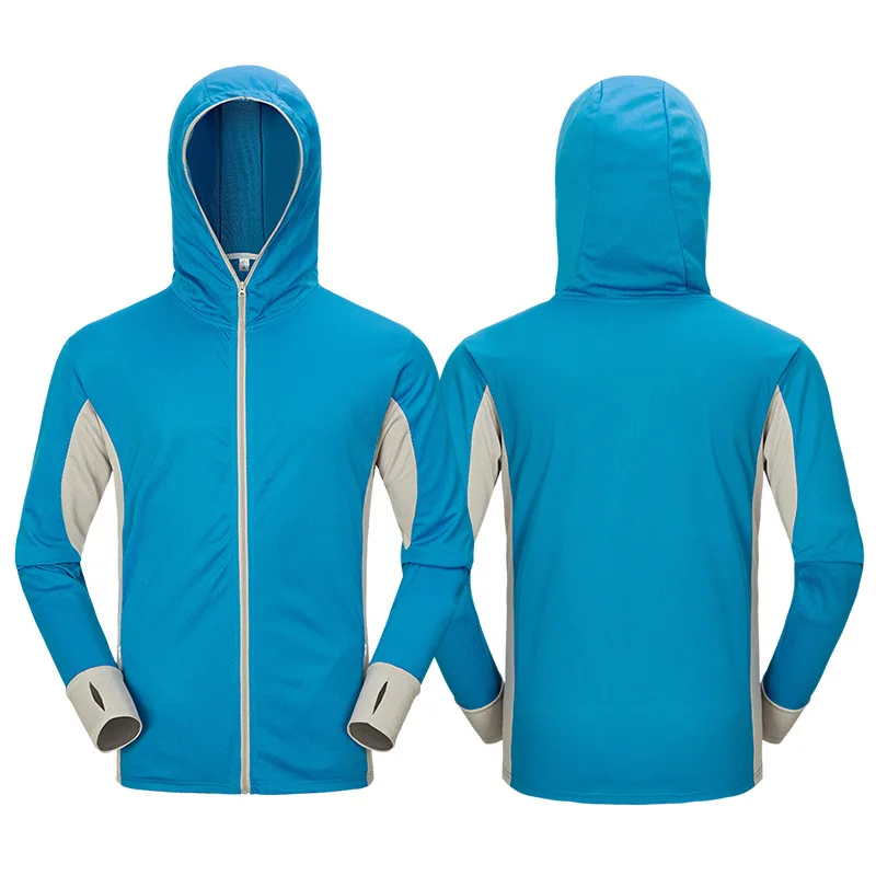 

Fishing Shirt Jacket Ice Silk Quick Dry Sport sunscreen Clothing Sun Protection Face Neck Anti-Uv Breathable Top Fishing Hooded
