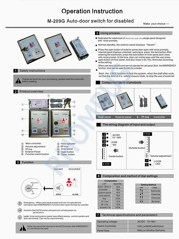 Auto-door Switch Sensor for Washroom/Restroom of Maternal and infan