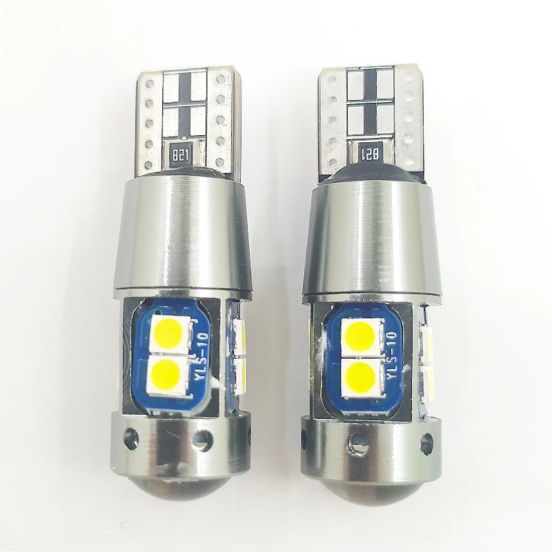 2x T10 W5W светодиодный Canbus лампы 12V 10SMD сигнальная лампа 3030 чипы 168 194 купольный