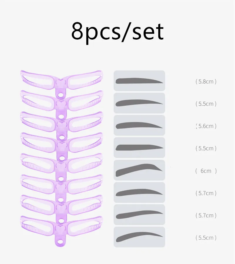 8 шт./компл. бровей формы бровей Трафареты формируя Уход за лошадьми бровей модельный шаблон для макияжа многоразовый дизайн бровей инструмент для укладки волос