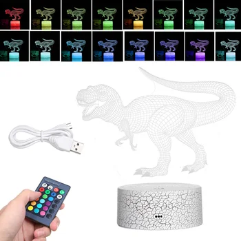 

3D LED Night Light Touching&Remote Control Illusion Lamp Multicolor RGB Table Desk Lamp Xmas Home Bedroom Decor Kids Gifts