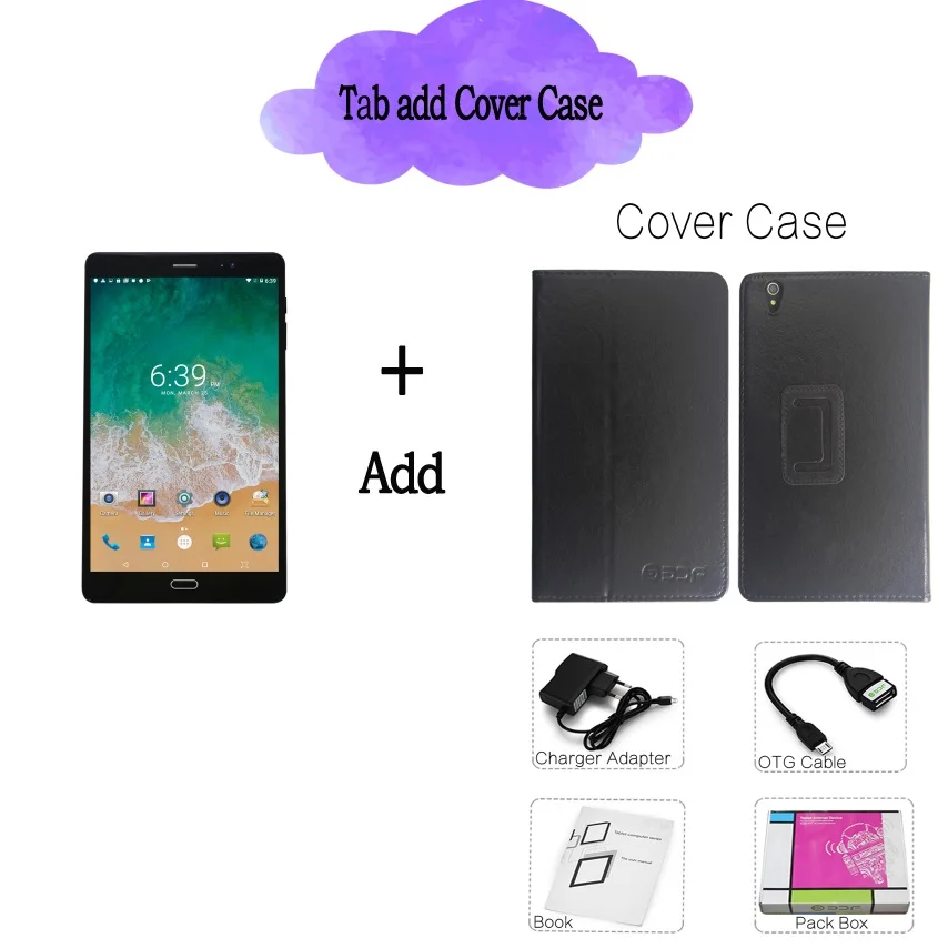 Add Cover Case 8,0 дюймов android планшетный ПК Android 7,0 2G 3g 4G LTE мобильный телефон звонок sim-карта 4 Гб ram 32 ГБ rom планшетный ПК - Комплект: Add Cover Case