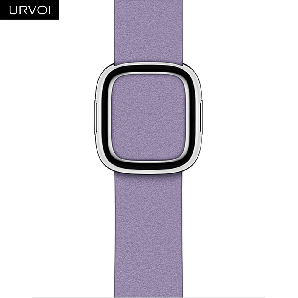 Lilac Современная Пряжка URVOI для apple watch 5, 4, 3, 2, ремешок 40 мм, ремешок для iwatch, мягкий гладкий верх, зернистая кожа, удобная на ощупь, новинка - Цвет ремешка: Lilac