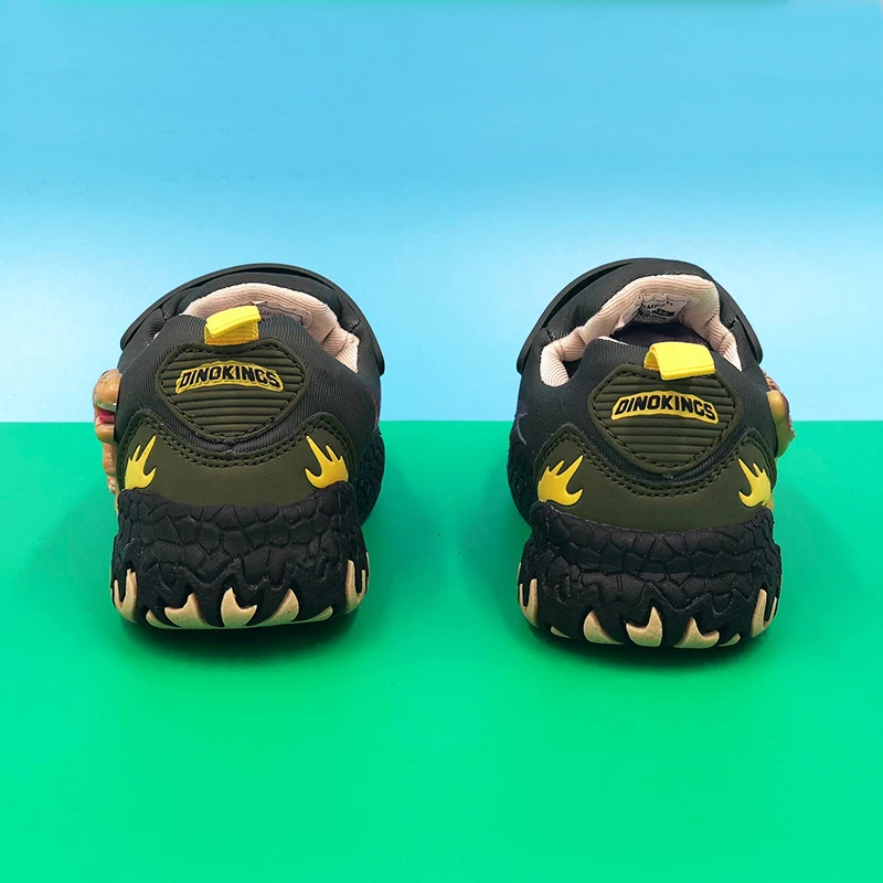 DINOSKULLS, осенние детские кроссовки для мальчиков, теннисные светящиеся кроссовки для маленьких детей, T-rex светодиодный светильник, сетчатая дышащая школьная спортивная обувь