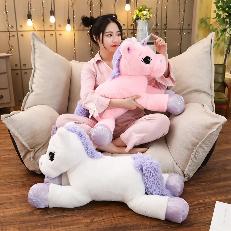 

Giant Size Rainbow Unicorn Plush Toy Soft Stuffed Cartoon Unicorn Dolls Animal Horse High Quality Gift