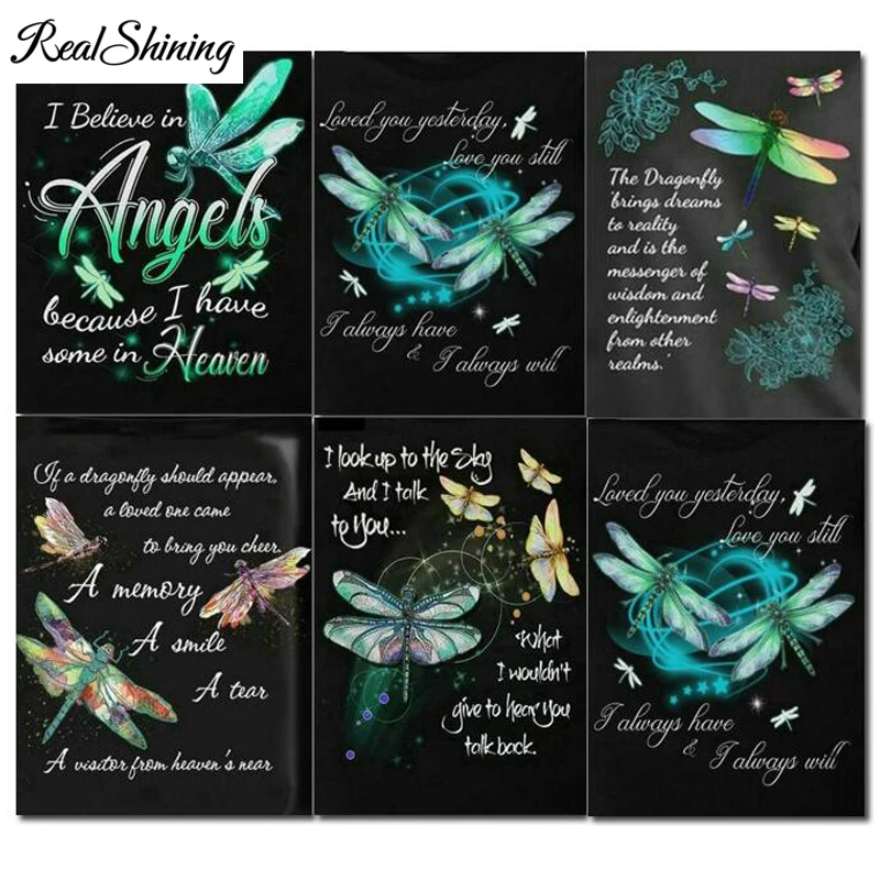 

5d diamond painting dragonfly angel stickers scenery full square drill mosaic artwork 3d round diamond embroidery crafts FS6732