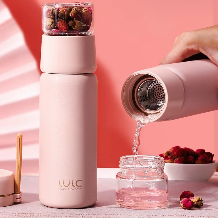 

Separation Tea Tea Cup Bottle Insulated Glass Cute Northern European-Style INS Simple Harajuku Wind Women's Portable Students