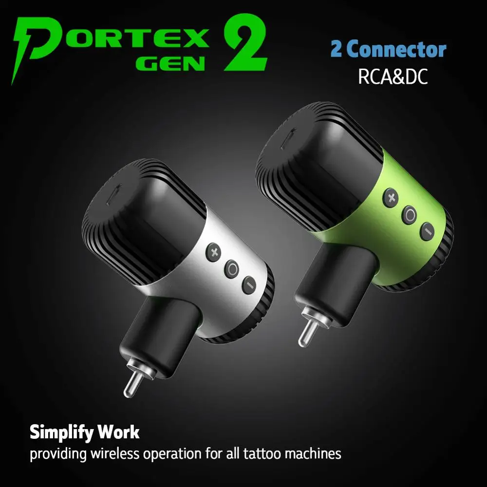 タトゥーマシン用　ワイヤレス電源バッテリー　LED Portex世代2タトゥーワイヤレスバッテリータトゥー電源アダプタrca dc