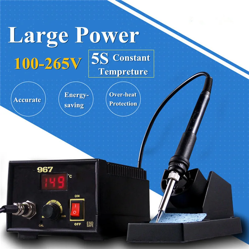 75W 967 Electric Rework Main Unit Electric Soldering Station AC100--265V B Tip Inverter Frequency Change Design Output Power 5